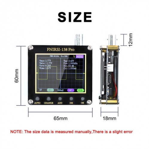 Petit oscilloscope numérique portatif de maintenance pédagogique FNIRSI, spécification : mise à niveau sans batterie SF60021135-012
